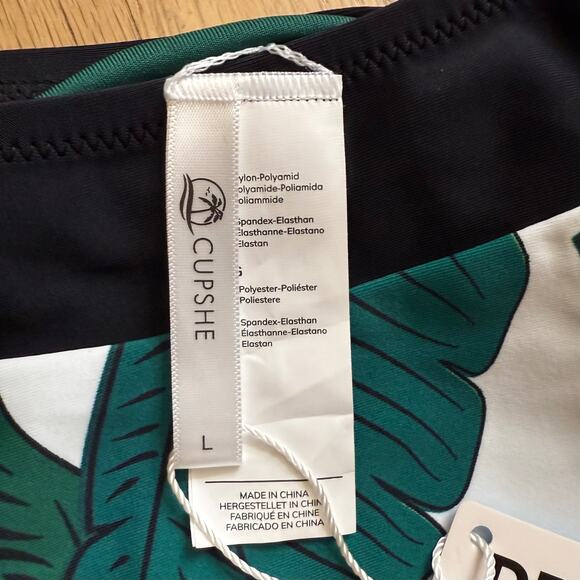 NWT Cupshe Swimsuit Green Palm Cutout Keyhole One Piece Medium Sexy Strappy - Picture 8 of 9